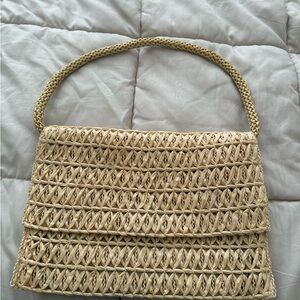 Woven Mini Shoulder Bag in Natural Straw